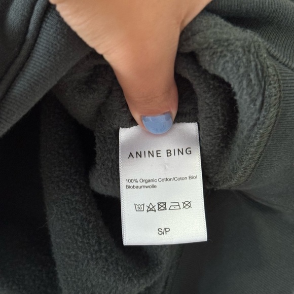 ANINE BING Vincent NYC Oversized Hoodie Sweatshirt – Dark Green - Picture 7 of 7
